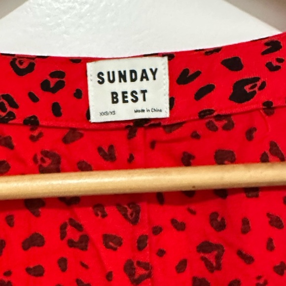 Sunday Best Red Animal Print Tunic Oversized Fit - Picture 2 of 10